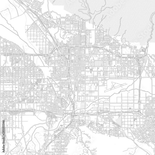 San Bernardino, California, USA, bright outlined vector map