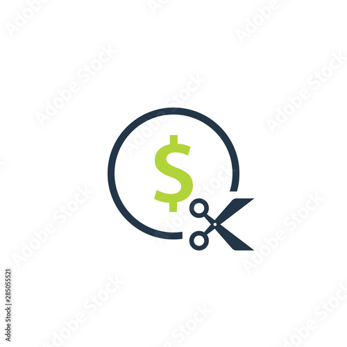 Cost cut icon. Clipart image isolated on white background