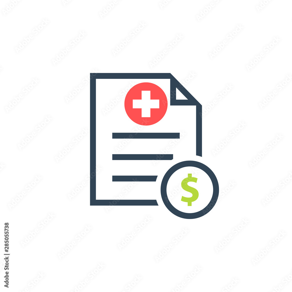 Medical cost icon. Clipart image isolated on white background Medical cost icon. Clipart image isolated on white background