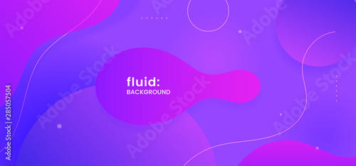 Dynamic wavy geometric shape liquid abstract background. Soft gradient color fluid bubble with dot line creative design element. Trendy modern banner template vector illustration.