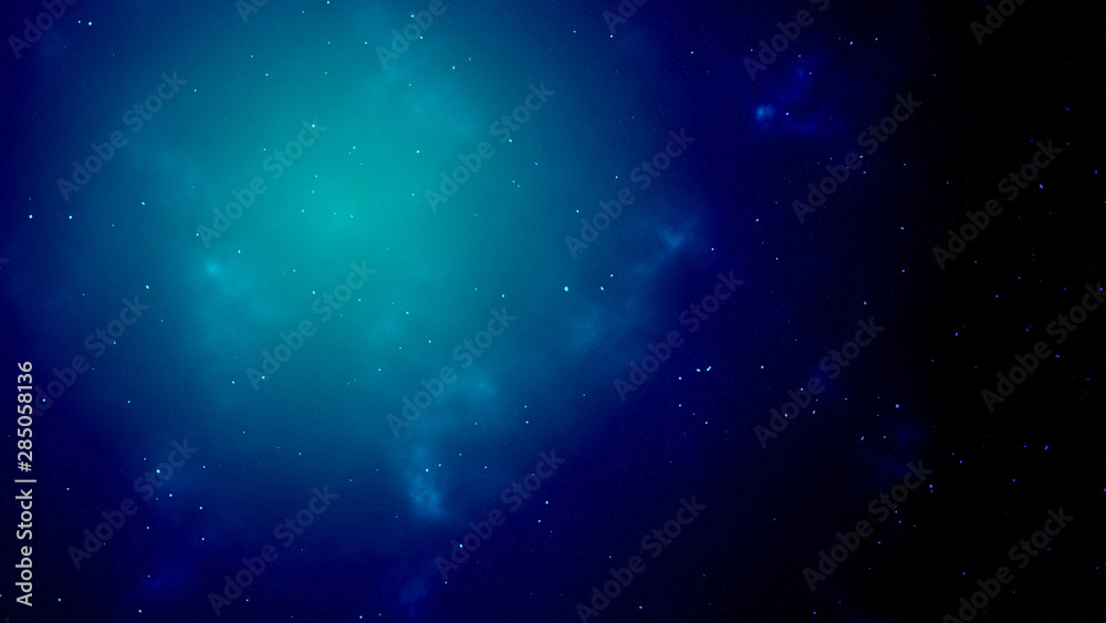 Blue Universe milky way space galaxy with stars and nebula for background. - Illustration