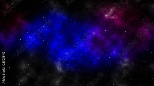 Blue Universe milky way space galaxy with stars and nebula for background. - Illustration © narongchaihlaw