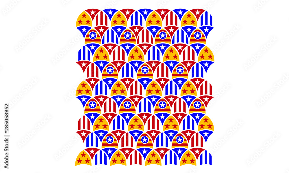 Rendering of USA Baseball Stars and Stripes Ogee Pattern.