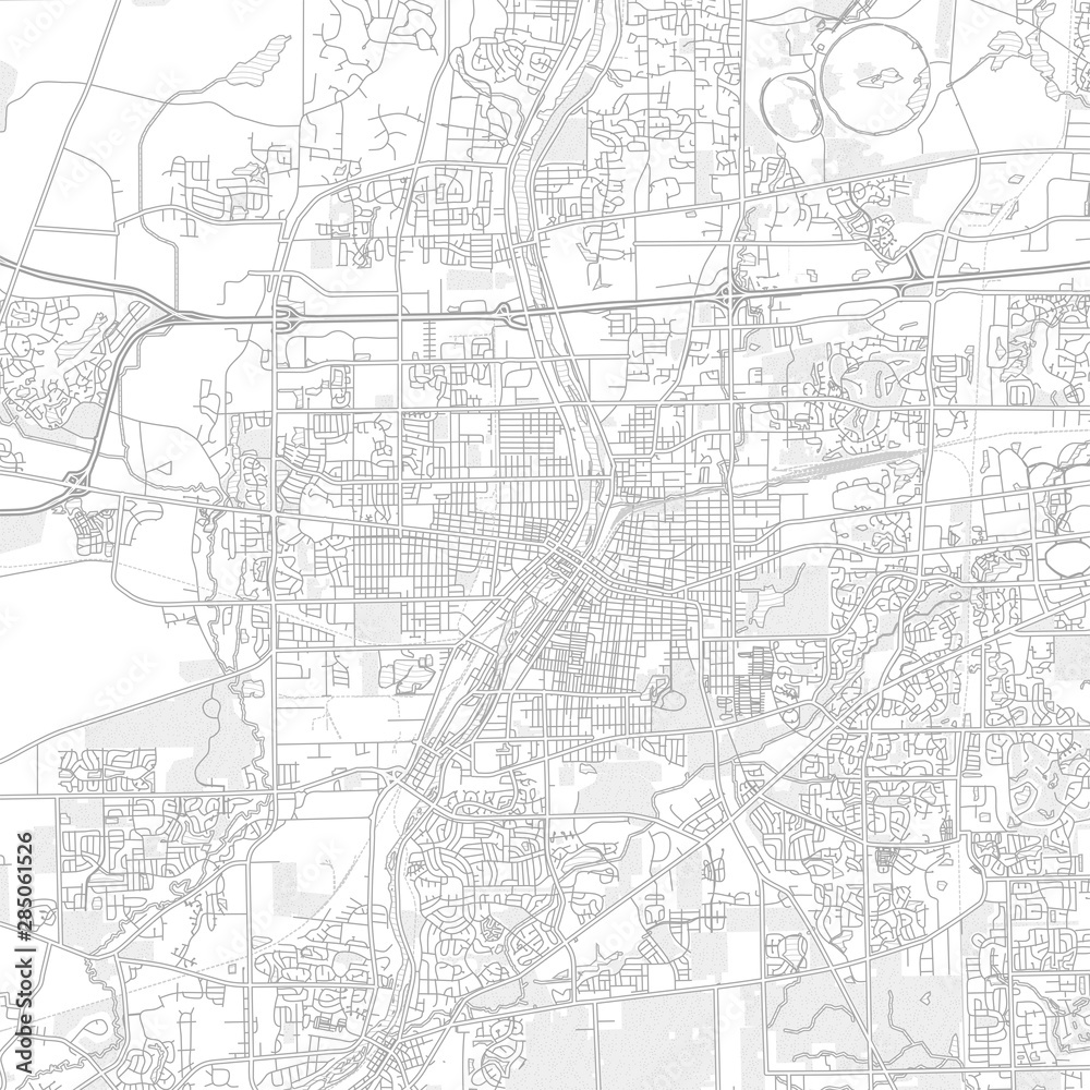 Aurora, Illinois, USA, bright outlined vector map