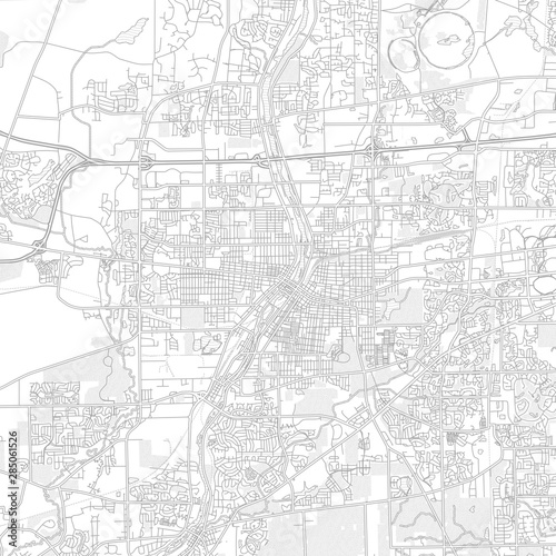 Aurora, Illinois, USA, bright outlined vector map