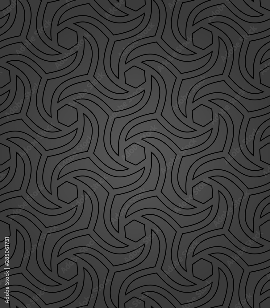 Fototapeta Seamless vector ornament. Modern dark background. Geometric modern pattern