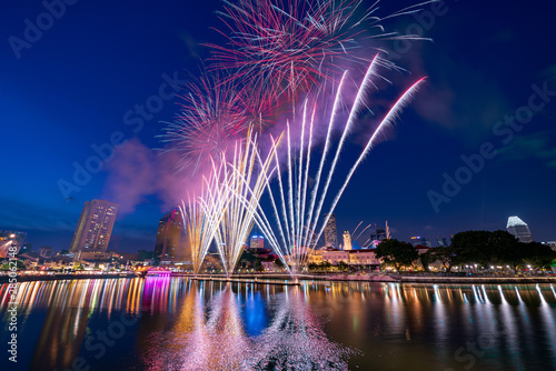 Fireworks at the riverside - Singapore National day