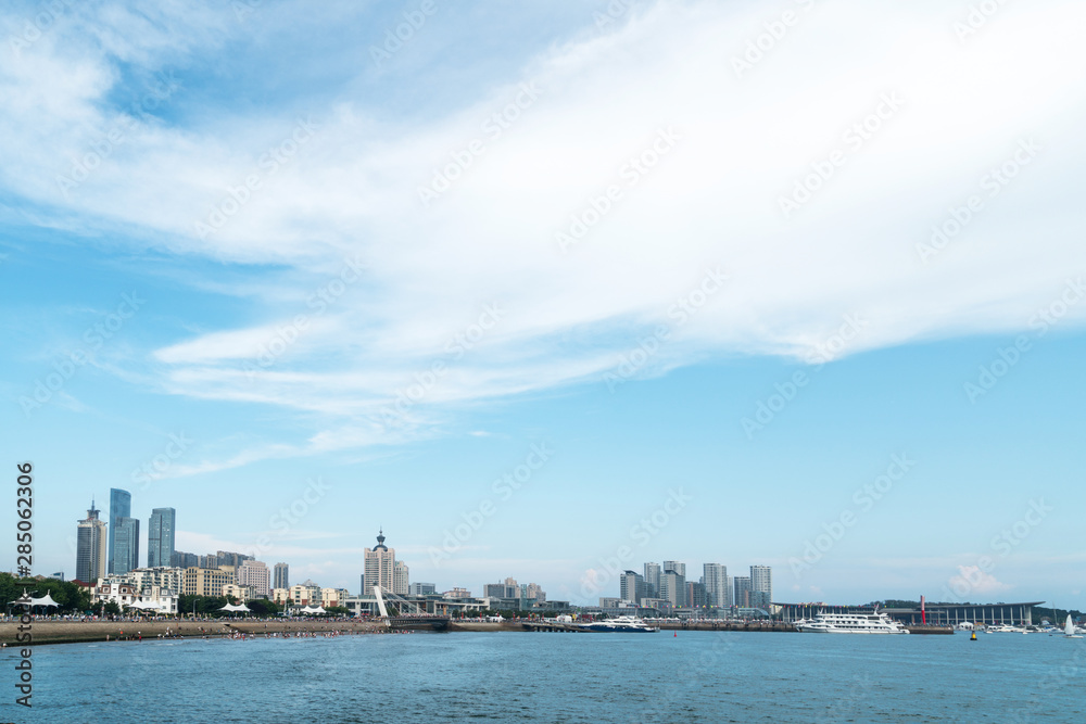 Coastal and Urban Skyline in Qingdao, China