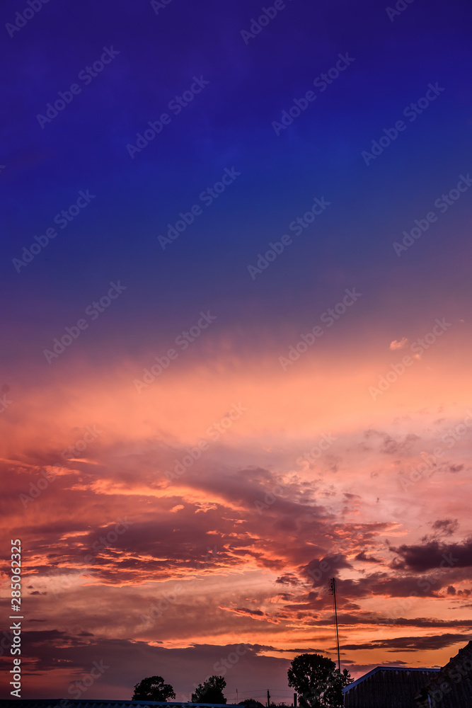 Beautiful sunset with clouds on the sky Beautiful sunset with clouds on the sky