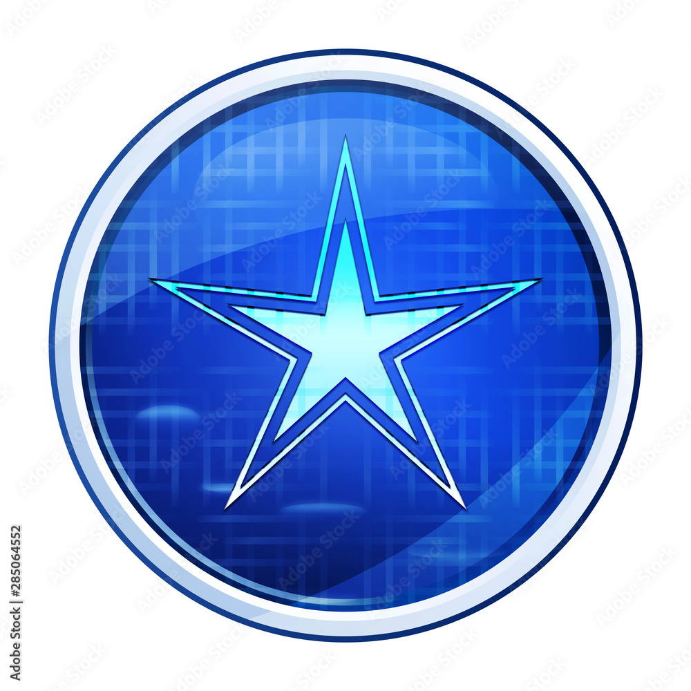 Star icon futuristic blue round button vector illustration