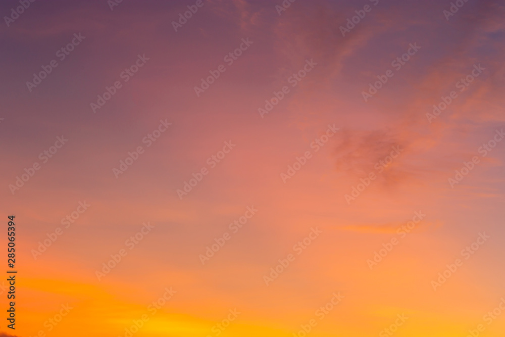 Beautiful Sunset / sunrise with clouds sky with dramatic light for wallpaper background