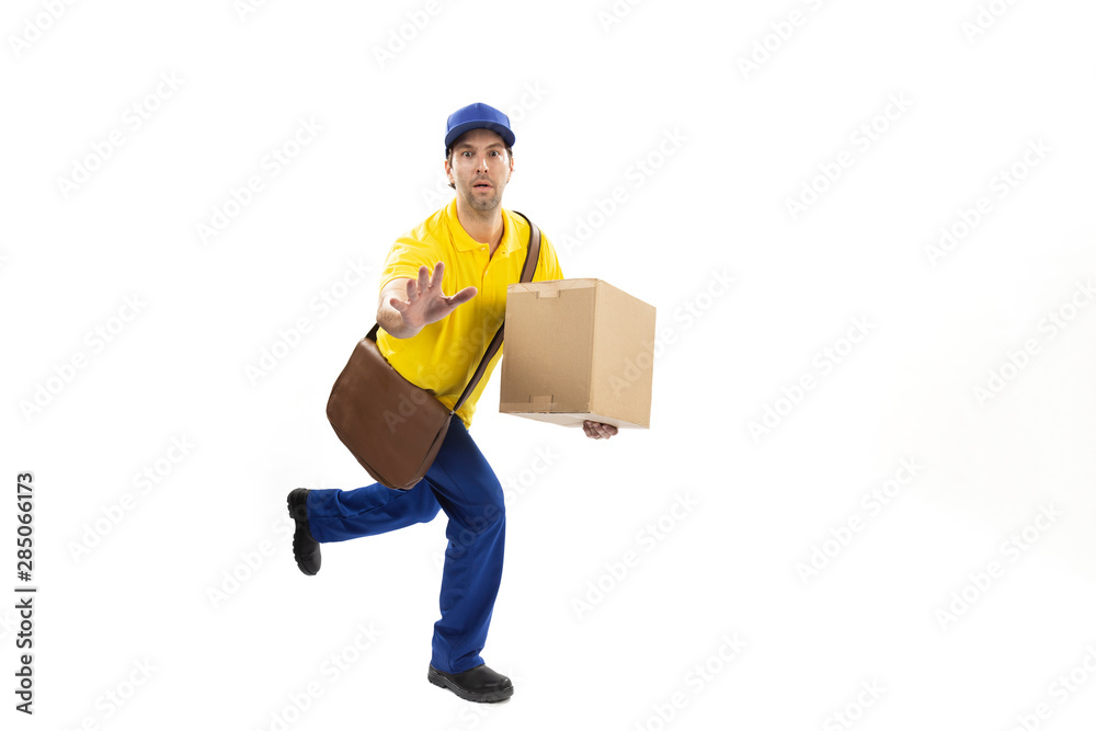 Brazilian mailman on a white background. Brazilian mailman on a white background.