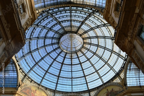 the glass roof of the Quadrilaterale d Oro in Milan