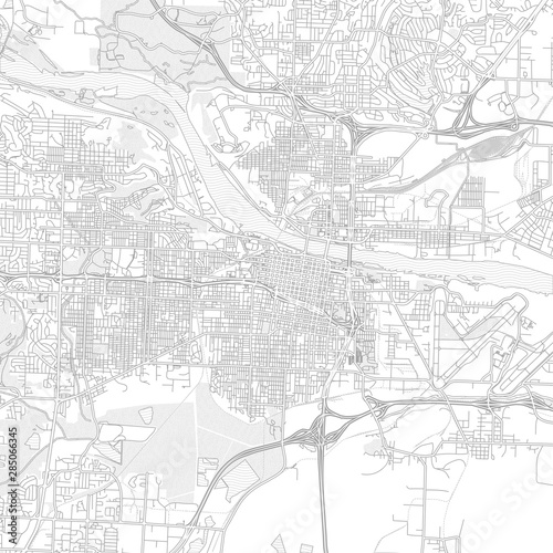 Little Rock, Arkansas, USA, bright outlined vector map