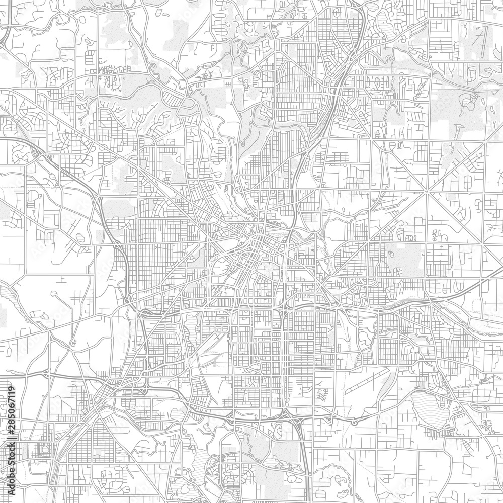Akron, Ohio, USA, bright outlined vector map