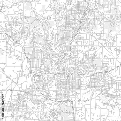 Akron, Ohio, USA, bright outlined vector map