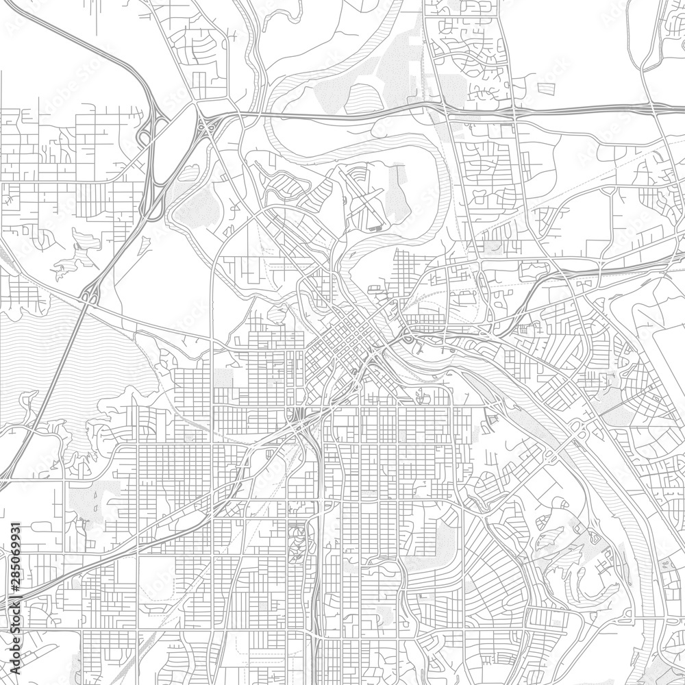 Shreveport, Louisiana, USA, bright outlined vector map
