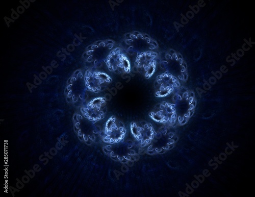Fototapeta Naklejka Na Ścianę i Meble -  Abstract fractal background - computer-generated image. Digital art. Converging toward the center of the circles.