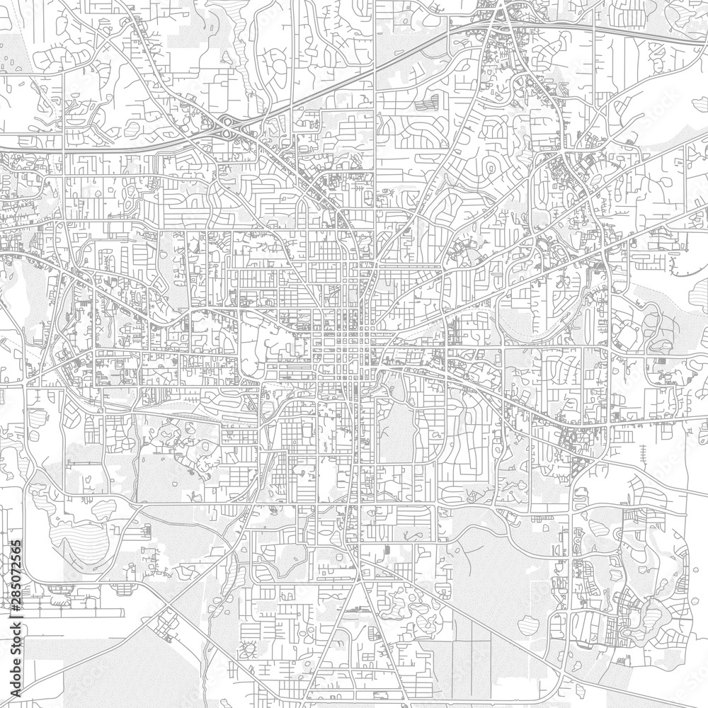 Tallahassee, Florida, USA, bright outlined vector map