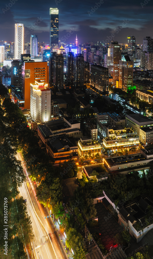 Modern city night view in Nanjing