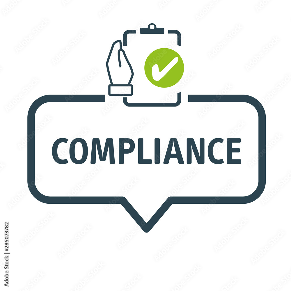 Obraz premium Speech bubble COMPLIANCE Vector Illustration