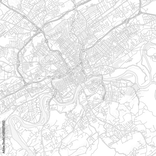 Knoxville, Tennessee, USA, bright outlined vector map