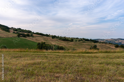 Magnificent panorama of the high Trebbia valley  Pietra Parcellara  val trebbia  Bobbio  Piacenza  Italy