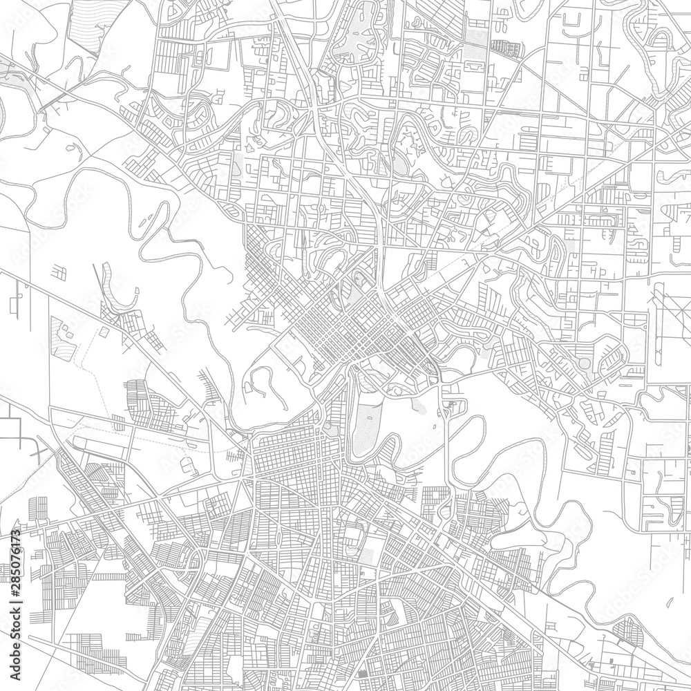 Brownsville, Texas, USA, bright outlined vector map