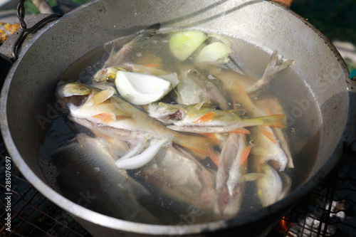 Cooking russian fish soup