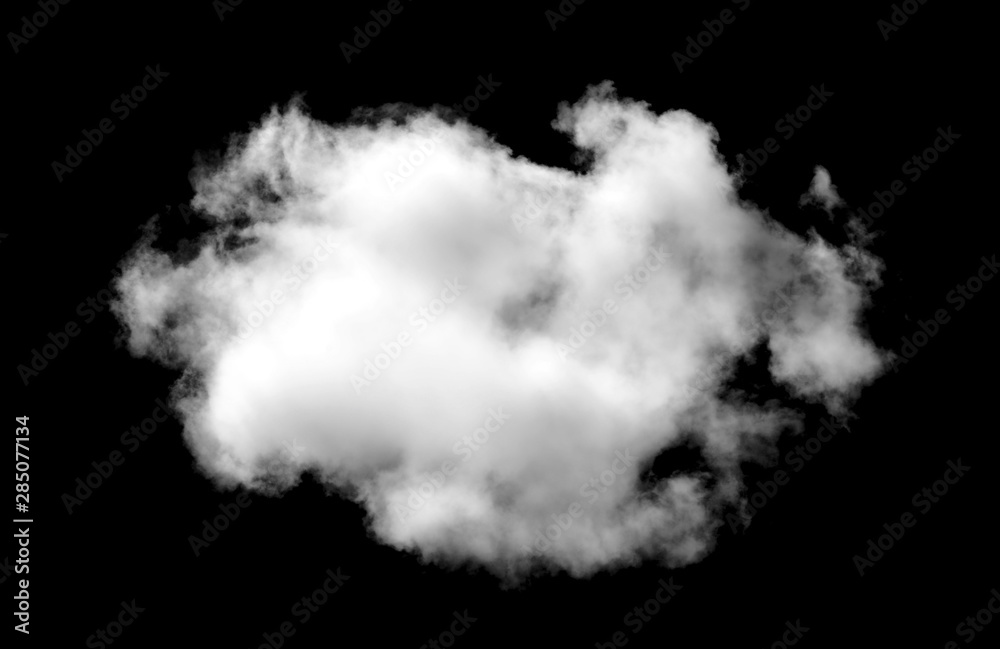 Fototapeta white Clouds on black background.