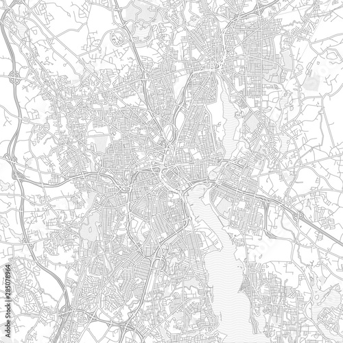 Providence, Rhode Island, USA, bright outlined vector map