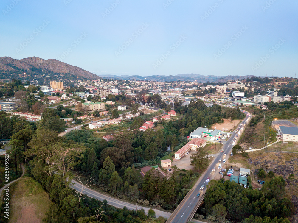 Downtown of Mbabane - capital city of Swaziland, Africa