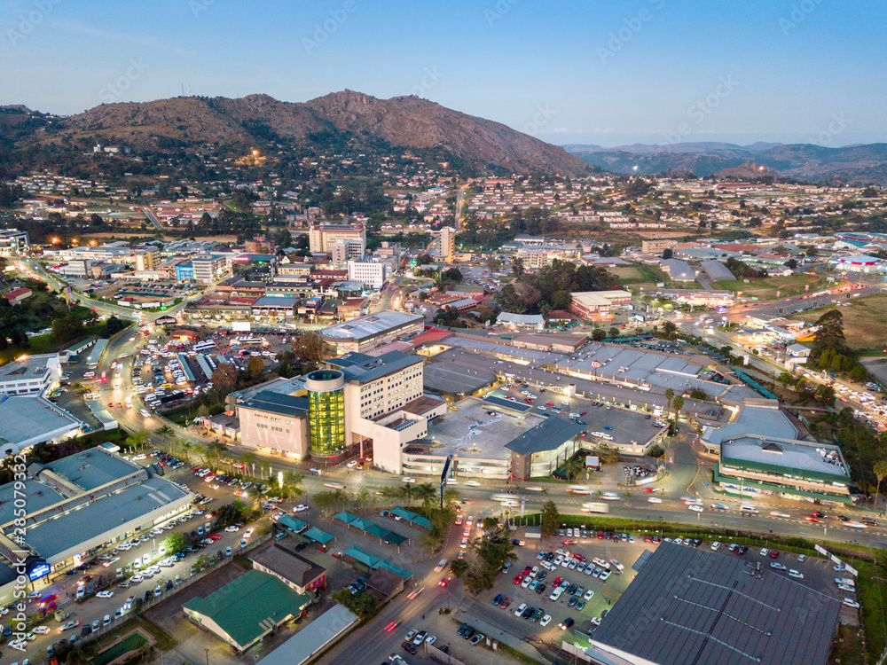 Downtown of Mbabane - capital city of Swaziland, Africa