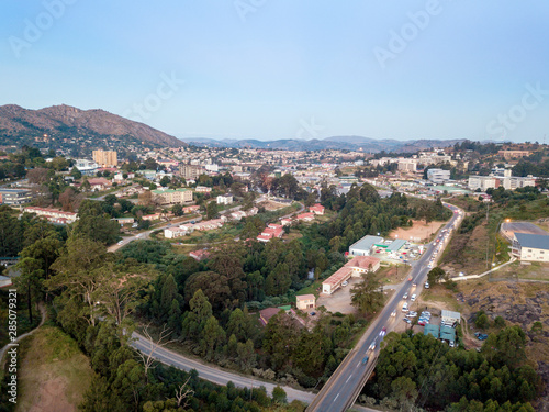 Obraz na płótnie Downtown of Mbabane - capital city of Swaziland, Africa w salonie