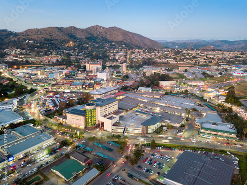 Downtown of Mbabane - capital city of Swaziland, Africa photo