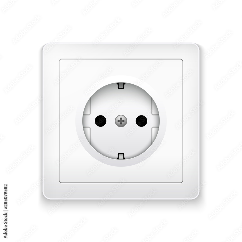 Power socket outlet wall plug icon. Electric round eu power socket illustration Power socket outlet wall plug icon. Electric round eu power socket illustration