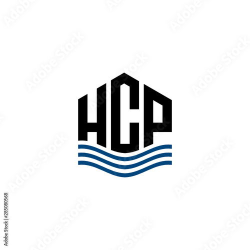 vector design H C P home and abstract seawater concept or symbol