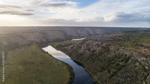 Aerial views over the Duiwenhoksriver estuary in the garden route in south africa photo