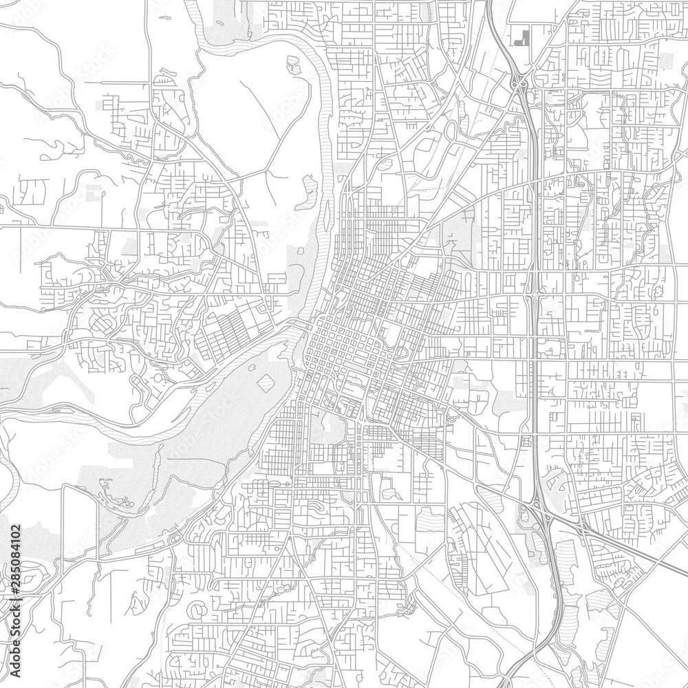 Obraz premium Salem, Oregon, USA, bright outlined vector map
