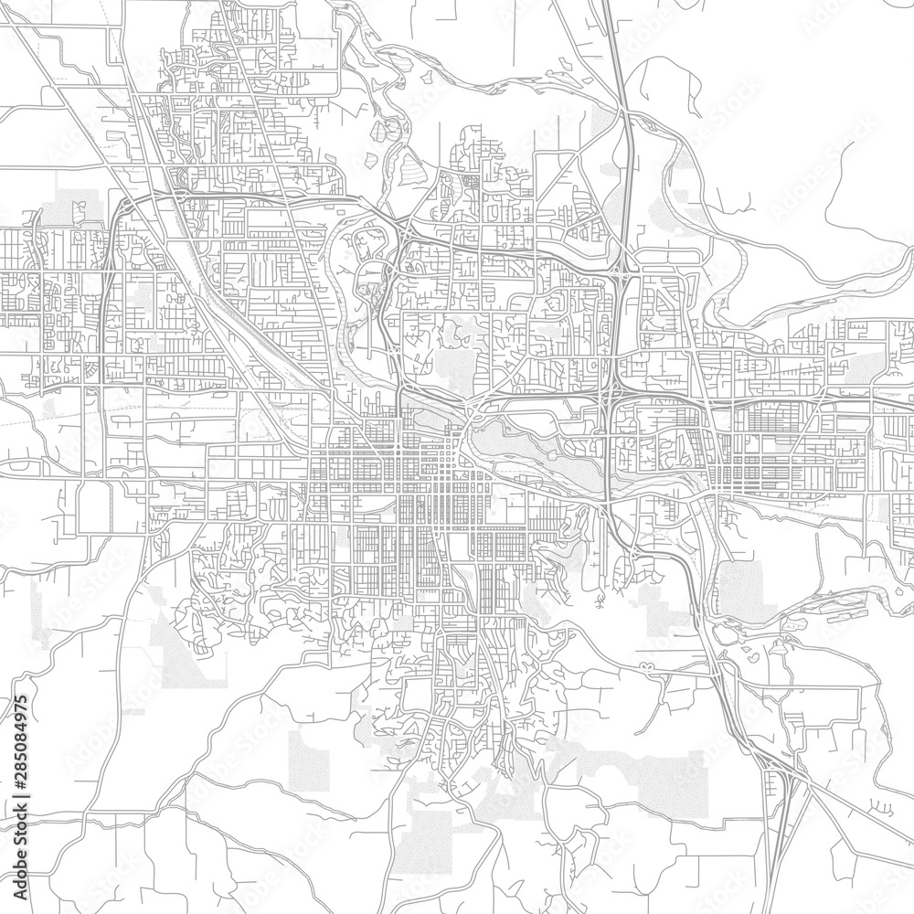 Eugene, Oregon, USA, bright outlined vector map Stock Vector | Adobe Stock