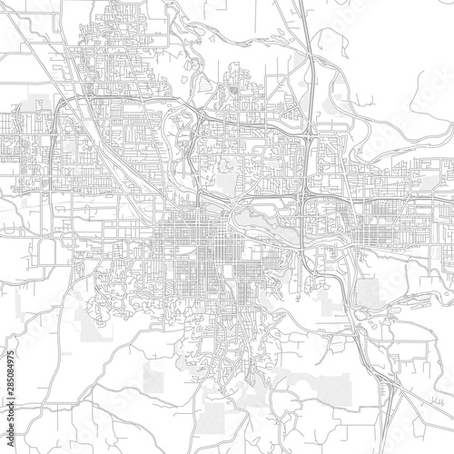 Eugene, Oregon, USA, bright outlined vector map