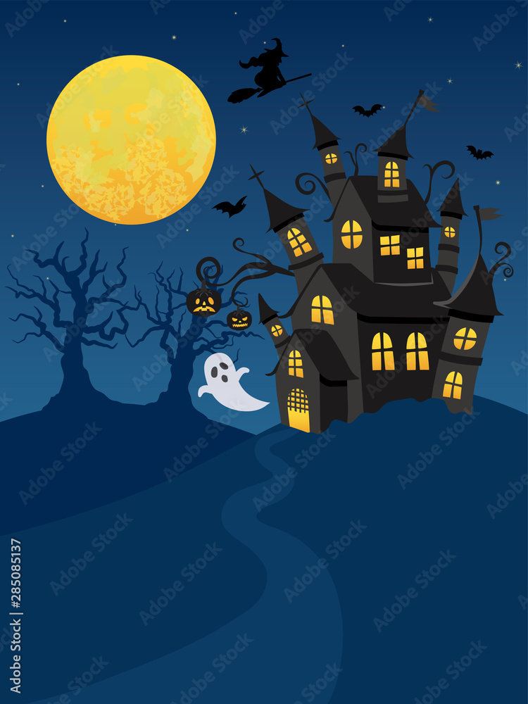 ハロウィン オバケのいるお城 Stock ベクター Adobe Stock ハロウィン オバケのいるお城 Stock ベクター Adobe Stock