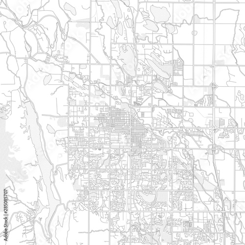 Fort Collins, Colorado, USA, bright outlined vector map