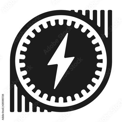 Electric motor engine icon in geometric and flat style.
