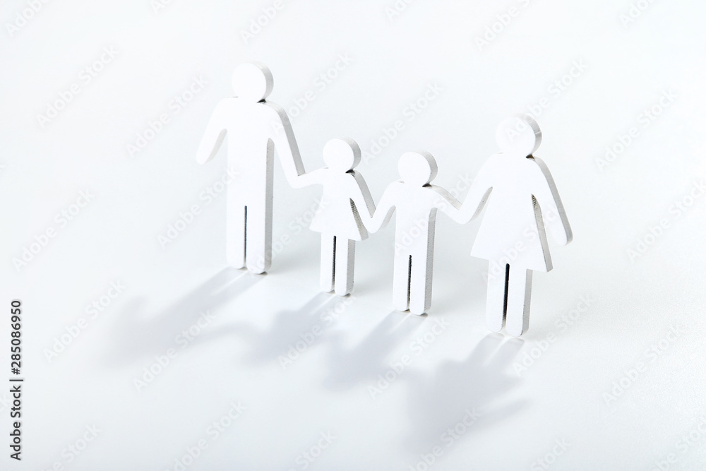 Family figures on grey background Family figures on grey background