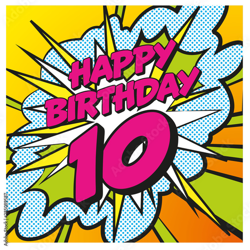 Carte Happy Birthday 10 years 