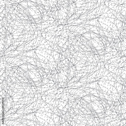 Scribble abstract chaotic lines seamless vector pattern texture.