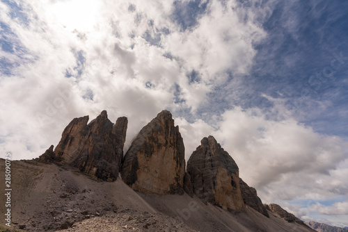 Die Drei Zinnen in den Sextner Dolomiten in Südtirol Italien