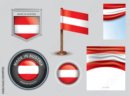 Made in Austria seal, Austrian flag and color --Vector Art-- Free Download Made in Austria seal, Austrian flag and color --Vector Art-- - GFXLoad