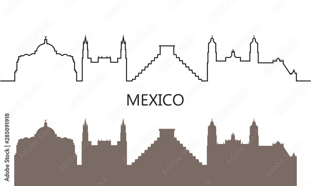 Fototapeta premium Mexico logo. Isolated Mexican architecture on white background
